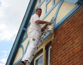 Dean Holliday working on the property. 